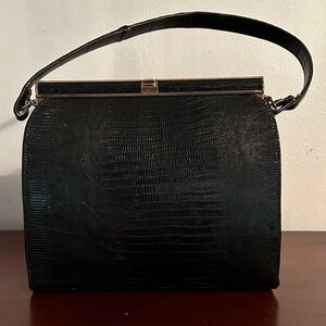 Vintage (60s-ish)Custom Crafted by Youngman genuine lizard handbag